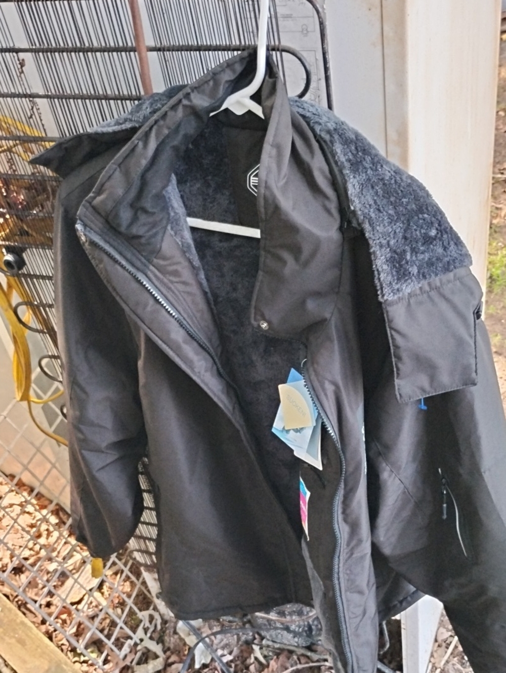 Men's Black Insulated Winter Jacket with Sherpa Lining